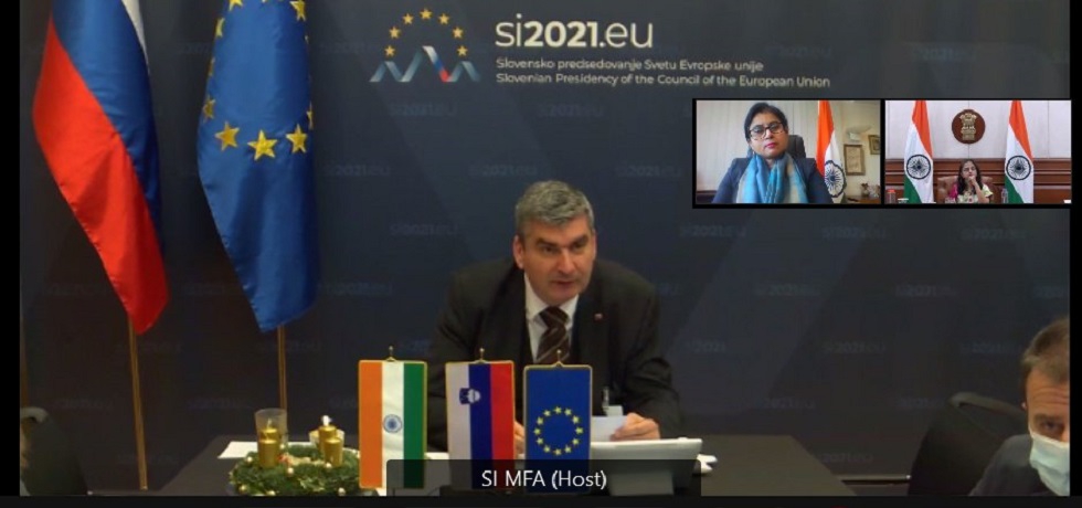8th session of India-Slovenia Foreign Office Consultations co-chaired by Ambassador Stanislav Rascan, State Secretary, Ministry of Foreign Affairs of the Republic of Slovenia (host) & Ambassador Reenat Sandhu, Secy (West) Ministry of External Affairs, Government of India was held today in a virtual format. The two had fruitful discussions on bilateral relations, regional & multilateral developments